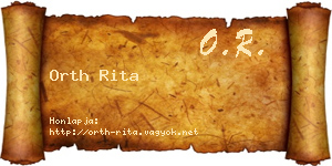 Orth Rita névjegykártya